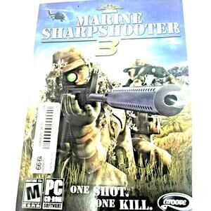 Marine Sharpshooter 3 PC Cd Rom Shooting Gun Military Game 2007 Mature